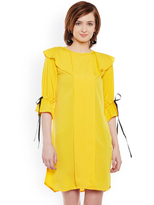 Yellow Crepe Dress