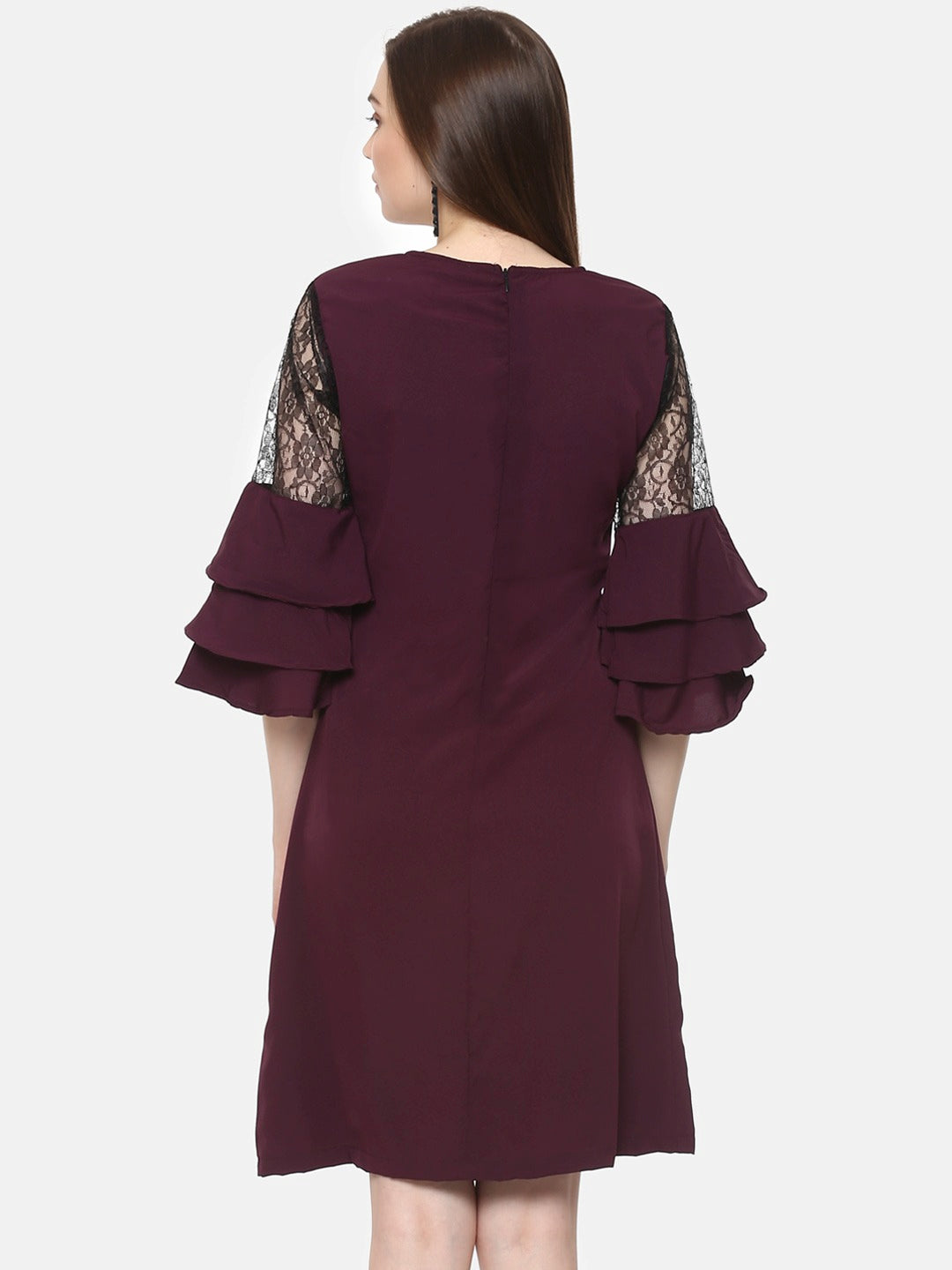 Burgundy Crepe Dress