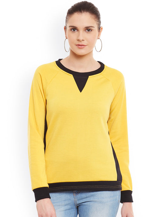 Stylish and cozy Yellow & Black Fleece Sweatshirt by Belle Fille