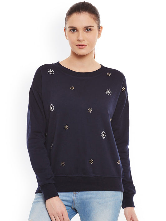 Stylish and cozy Navy Blue Fleece Sweatshirt by Belle Fille