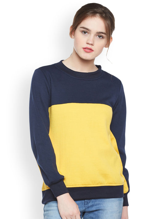 Stylish and cozy Navy And Yellow Fleece Sweatshirt by Belle Fille