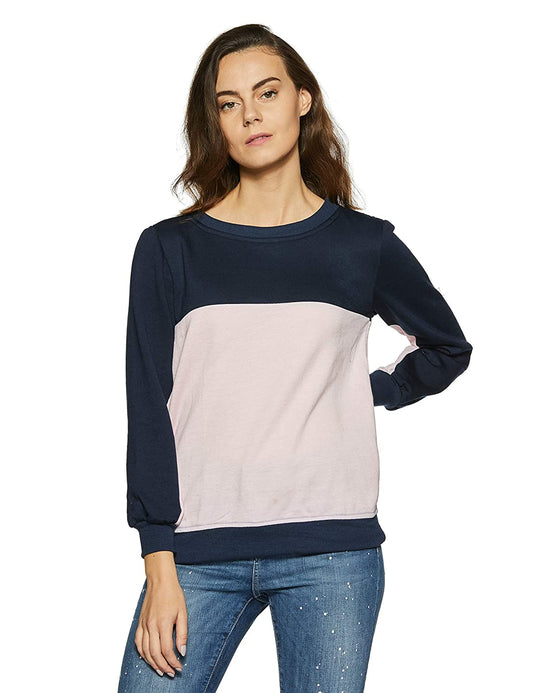 Stylish and cozy Navy And Pink Fleece Sweatshirt by Belle Fille