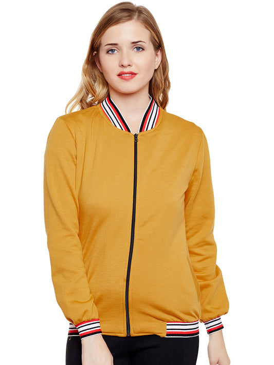 Stylish and cozy Mustard Fleece Jacket by Belle Fille
