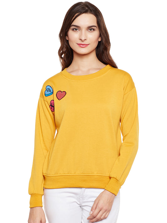 Stylish and cozy Mustard Fleece Sweatshirt by Belle Fille