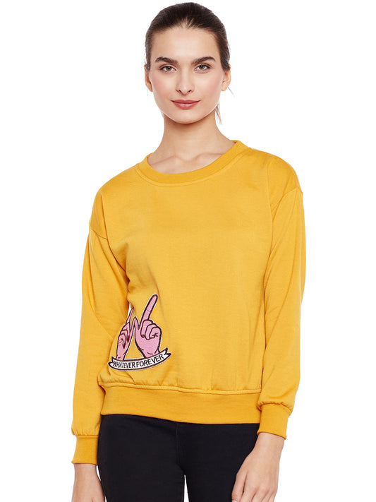 Stylish and cozy Mustard Fleece Sweatshirt by Belle Fille
