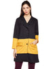 Stylish and cozy Black & Mustard Fleece Coat by Belle Fille