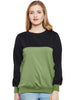 Stylish and cozy Black & Olive Fleece Sweatshirt by Belle Fille