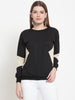 Stylish and cozy Black & Beige Fleece Sweatshirt by Belle Fille