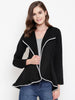 Stylish and cozy Black & Milange Fleece Coat by Belle Fille
