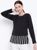 Stylish and cozy Black & Printed Fleece Sweatshirt by Belle Fille