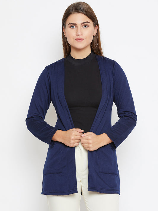 Stylish and cozy Navy Blue Cotton Jacket by Belle Fille