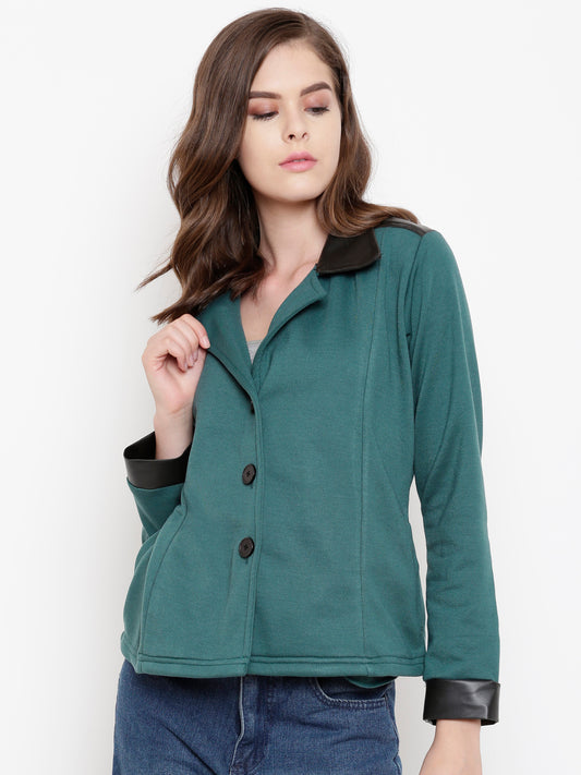 Stylish and cozy Teal Fleece Coat by Belle Fille