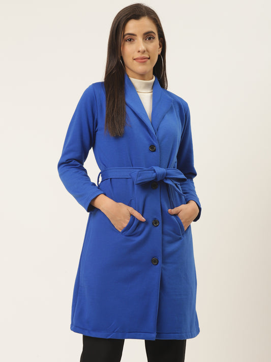 Stylish and cozy Royal Blue Fleece Coat by Belle Fille