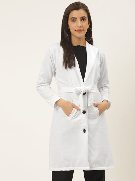 Stylish and cozy White Fleece Coat by Belle Fille