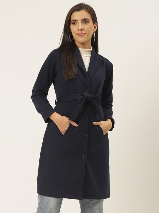 Stylish and cozy Navy Blue Fleece Coat by Belle Fille