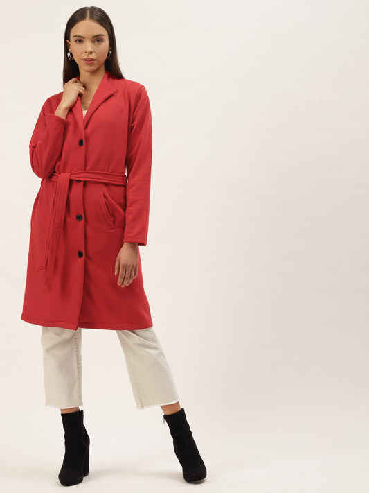Stylish and cozy Red Fleece Coat by Belle Fille