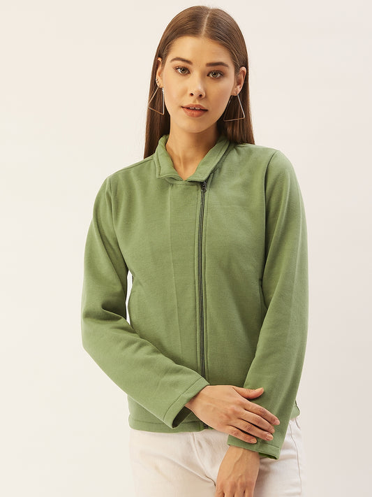 Stylish and cozy Olive Fleece Jacket by Belle Fille