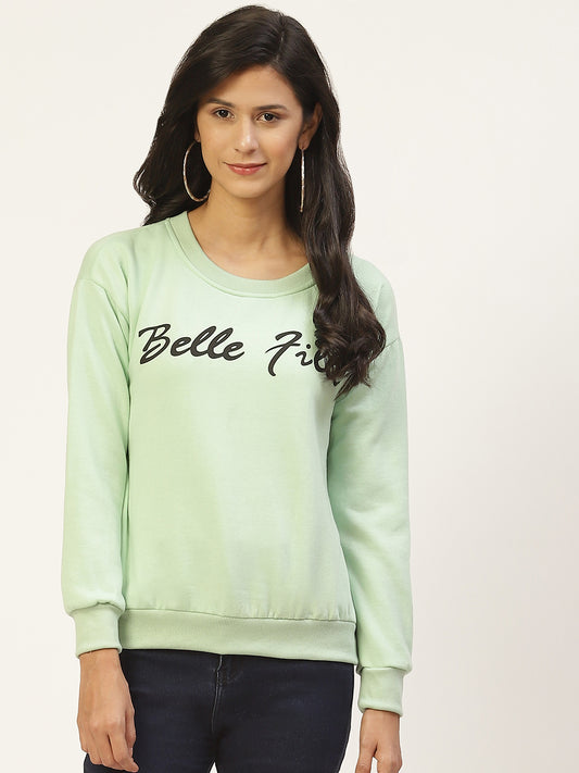 Stylish and cozy Sea Green Fleece Sweatshirt by Belle Fille