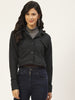 Stylish and cozy Black Nylon Jacket by Belle Fille