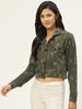 Stylish and cozy Olive Cotton Jacket by Belle Fille