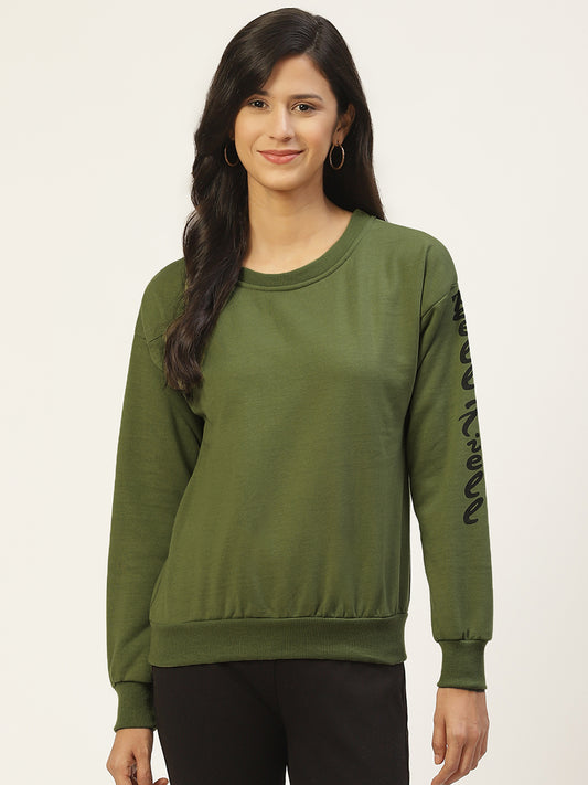 Stylish and cozy Olive Fleece Sweatshirt by Belle Fille
