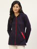 Stylish and cozy Navy Blue Fleece Jacket by Belle Fille