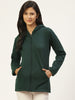 Stylish and cozy Bottle Green Fleece Jacket by Belle Fille