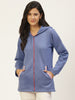 Stylish and cozy Poweder Blue Fleece Jacket by Belle Fille
