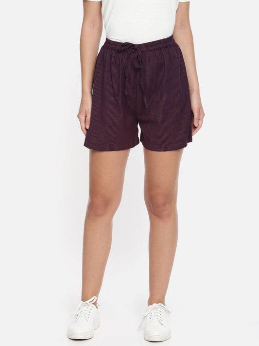 Purple Cotton Shorts